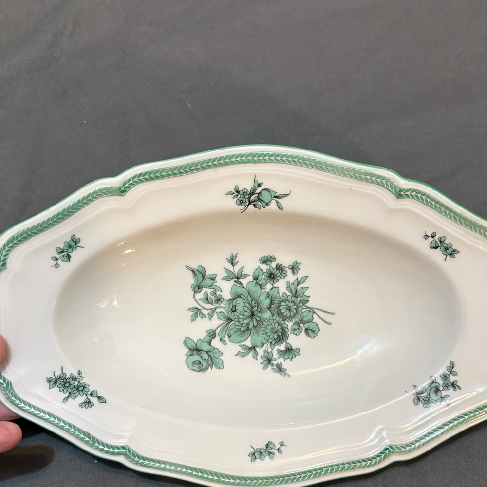 Vintage Rosenthal Green and Cream Floral relish dish bowl - Picture 6 of 6